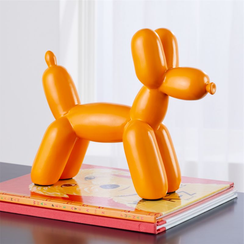 Orange Dog Balloon Animal Bookend + Reviews | Crate and Barrel