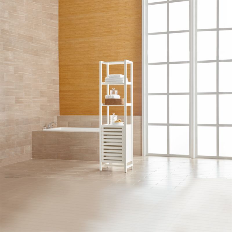 Banya White Bath Tower Crate and Barrel