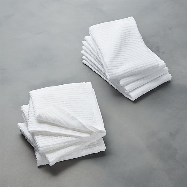 Bar Mop Dish Cloths and Dish Towels, Sets of 4 Crate and Barrel