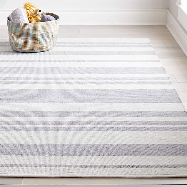 4x6 Grey Striped Rug + Reviews Crate and Barrel