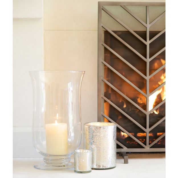 Bubbled Silver Glass Votive Candle Holder Crate and Barrel