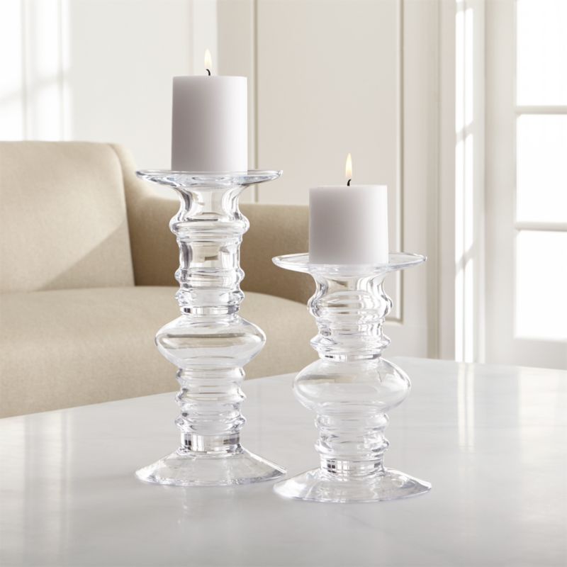 Barlow Blown Glass Hurricane Candle Holders Crate and Barrel