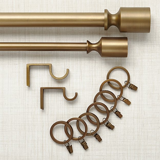 Barnes Antiqued Brass Curtain Hardware Crate and Barrel