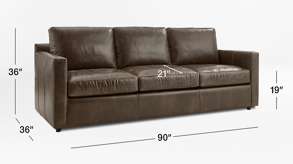 barrett leather 3 seat track arm sofa
