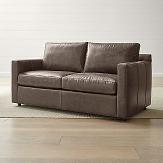 American Made Leather Furniture Crate And Barrel Barrett Leather Full Sleeper