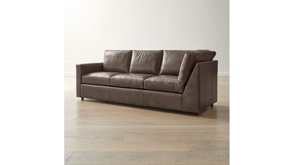 Barrett Leather Left Arm Corner Sofa + Reviews Crate and Barrel