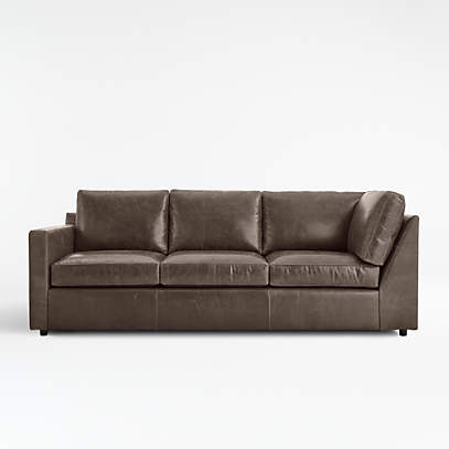Barrett Leather Left Arm Corner Sofa Reviews Crate And Barrel