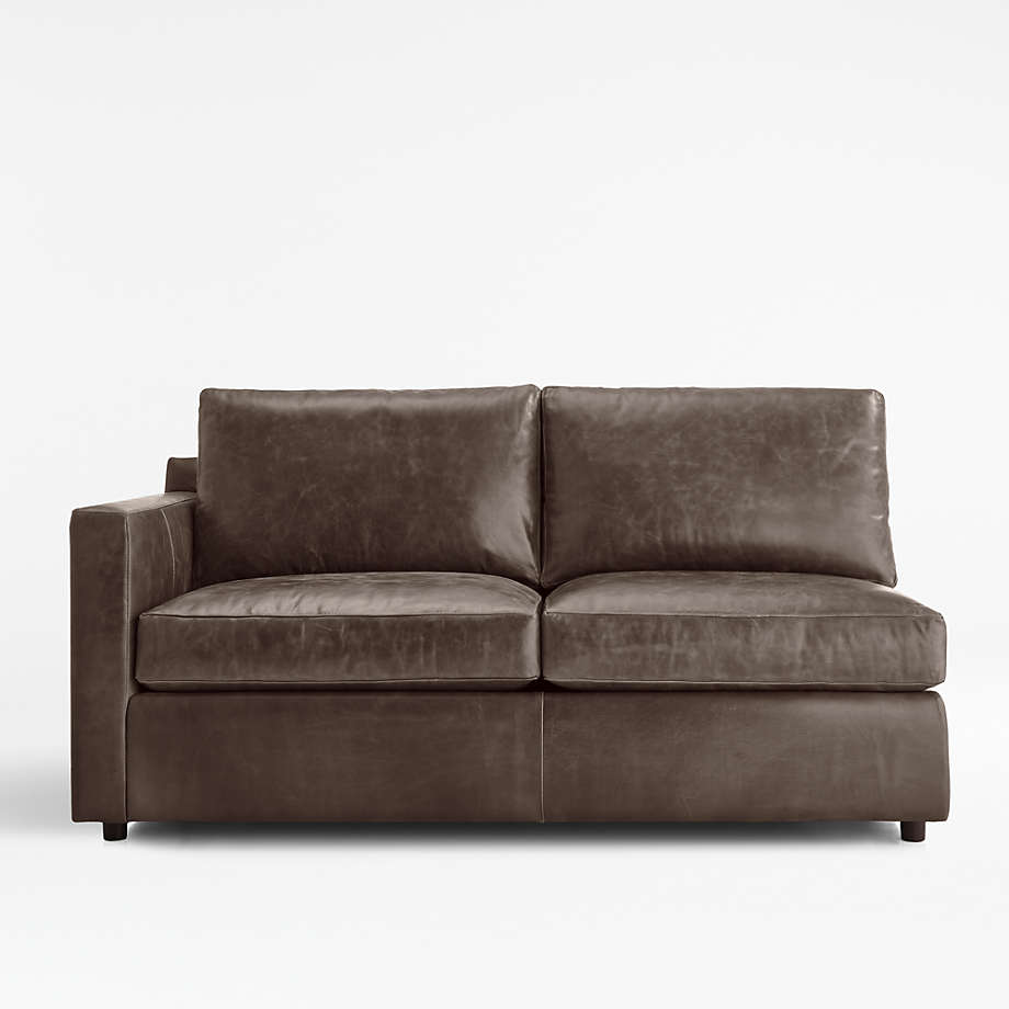 Barrett Leather Left Arm Apartment Sofa + Reviews Crate and Barrel