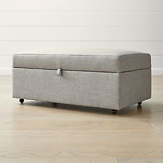 Ottomans With Wheels Crate And Barrel Barrett Storage Ottoman With Tray And Casters