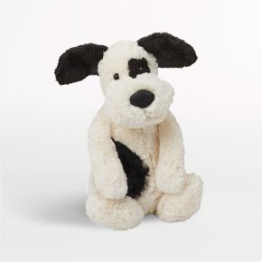 Image of Jellycat ® Bashful Black and Cream Puppy Kids Stuffed Animal