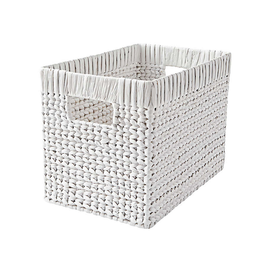 white wicker bike basket