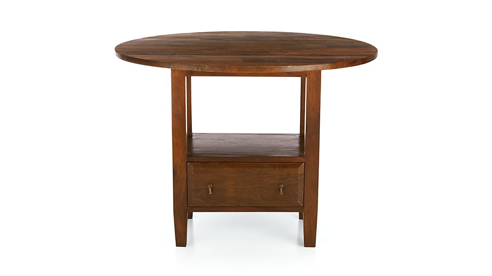 Basque Honey Round High Dining Table | Crate and Barrel