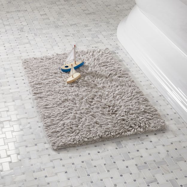 Grey Bath Rug + Reviews Crate and Barrel