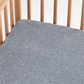 Image of Batik Indigo 100% Organic Cotton Baby Crib Fitted Sheet by Leanne Ford