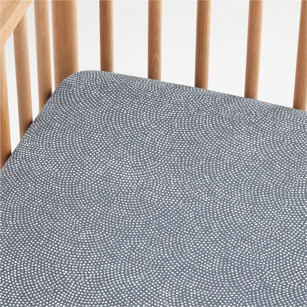 Batik Indigo Organic Cotton Baby Crib Fitted Sheet by Leanne Ford