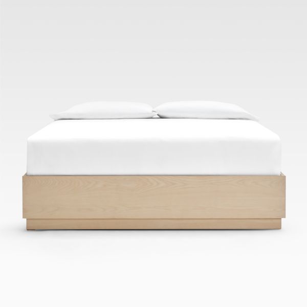 Batten White Oak King Storage Bed Plinth-Base