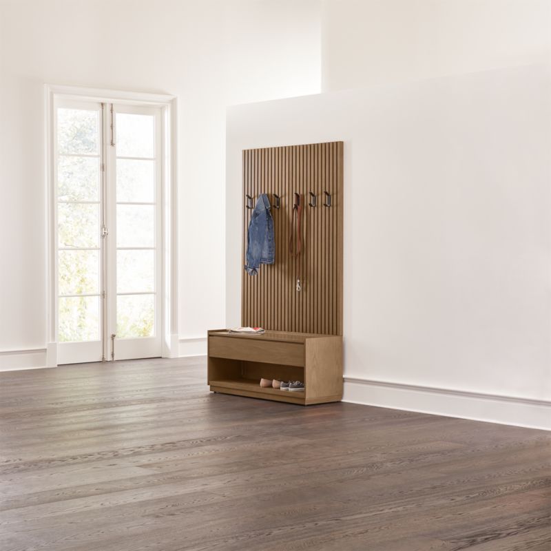 Batten Wood Hall Tree Bench Crate and Barrel