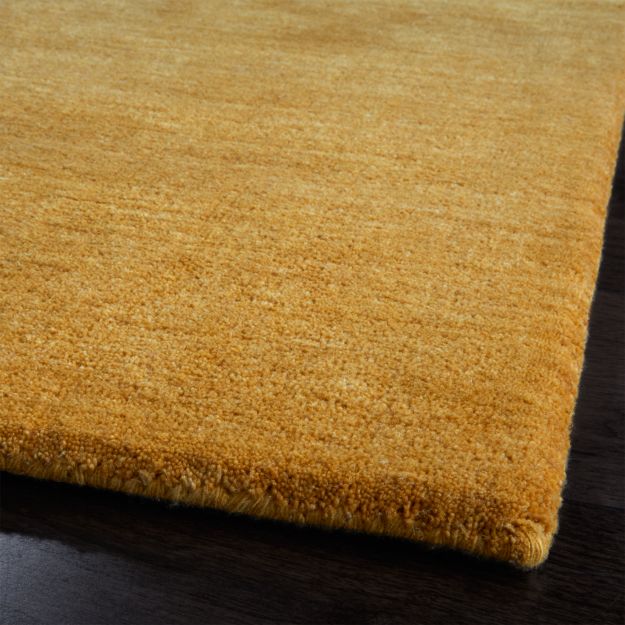 Baxter Gold Wool Rug 9'x12' Crate and Barrel