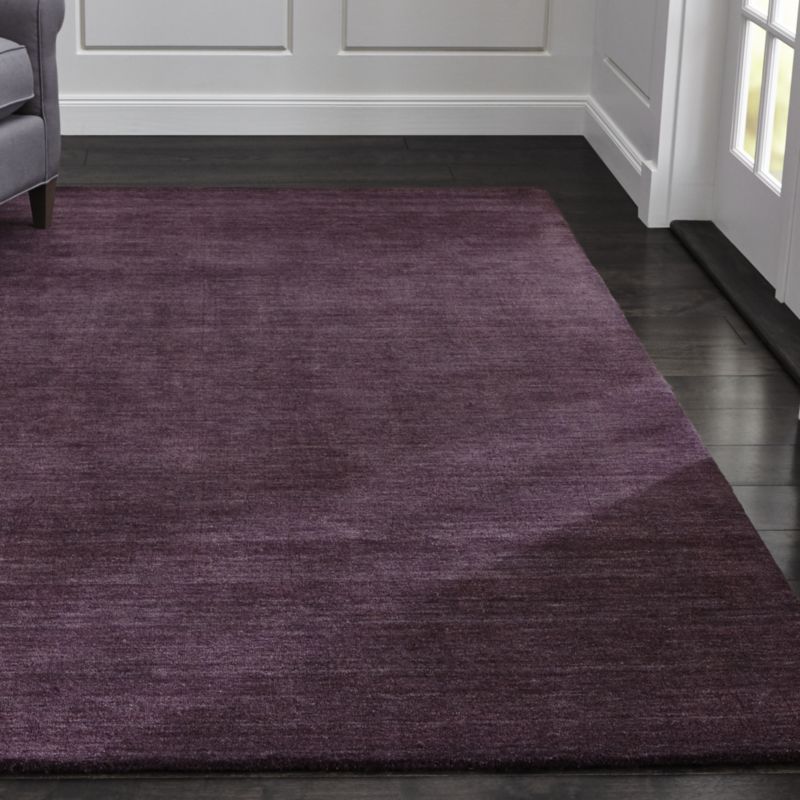 Baxter Plum Purple Wool Rug Crate and Barrel