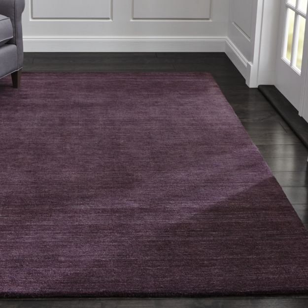 Baxter Plum Purple  Wool Rug  Crate and Barrel