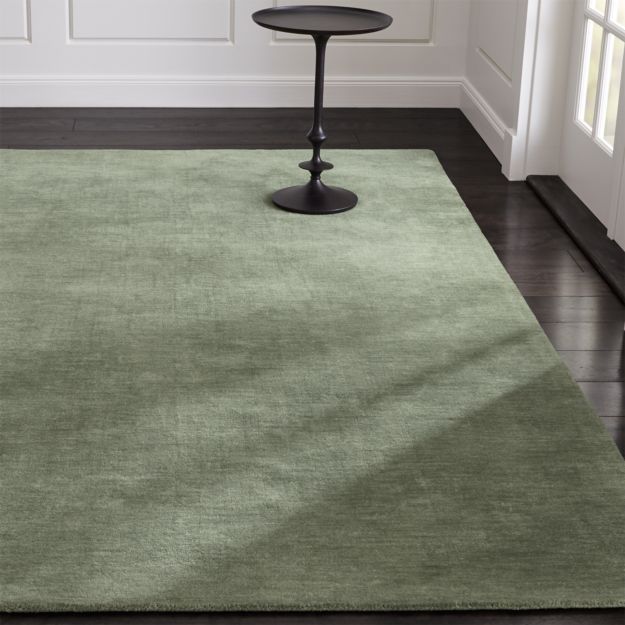 Baxter Sage Wool Rug 8' sq. Crate and Barrel