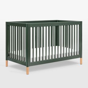 Image of Babyletto Gelato Forest Green Natural Wood 4-in-1 Convertible Crib