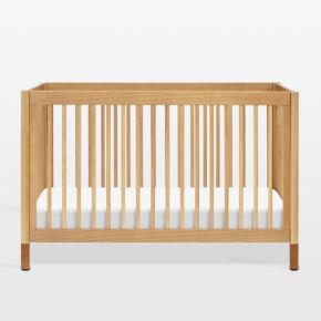 Image of Babyletto Gelato Wood & Vegan Leather 4-in-1 Convertible Crib