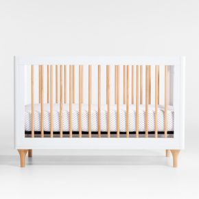 Image of Babyletto Lolly White & Wood 3-in-1 Convertible Crib