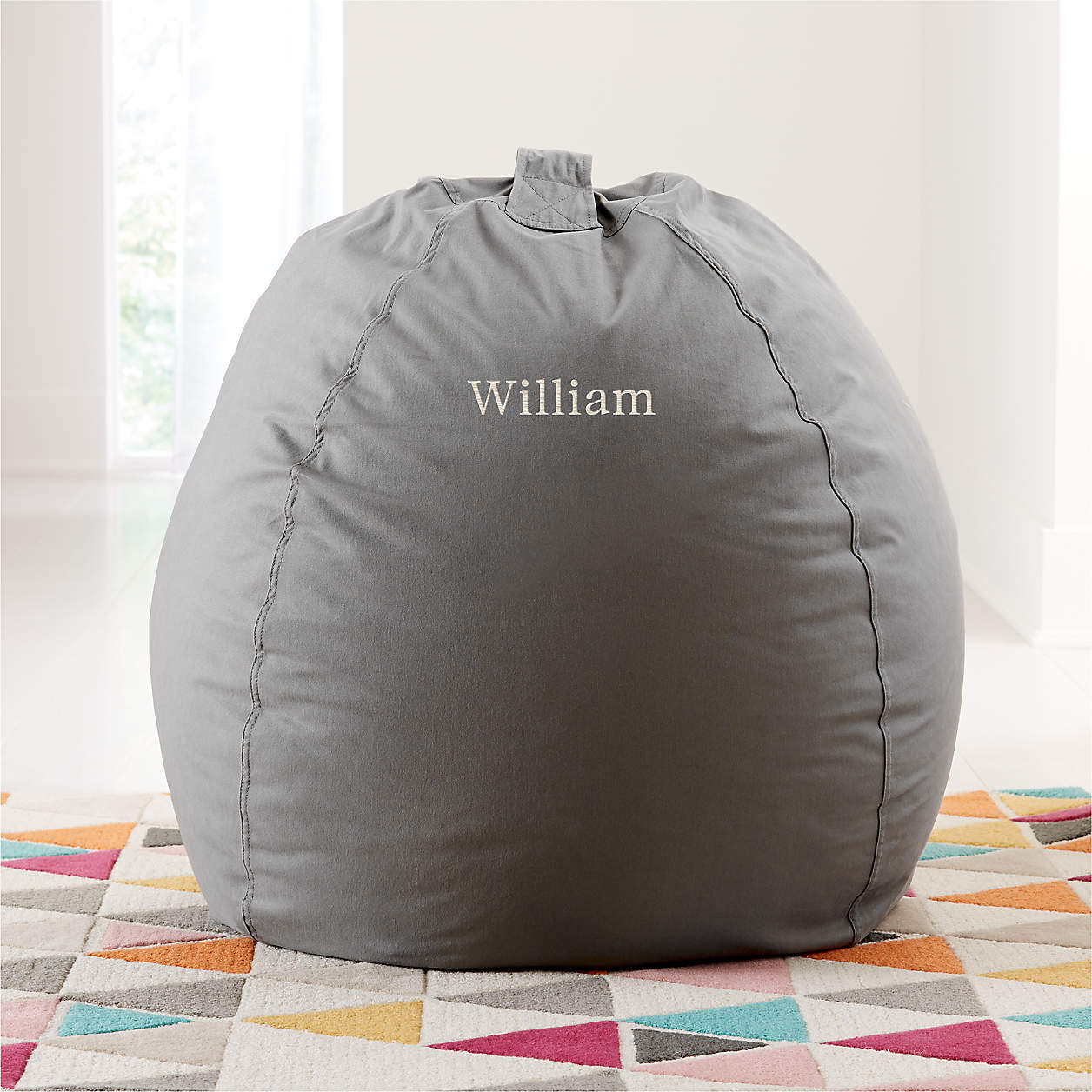 Large Grey Bean Bag Chair + Reviews | Crate and Barrel