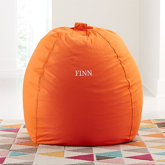 Large Orange Bean Bag Chair Cover + Reviews | Crate and Barrel