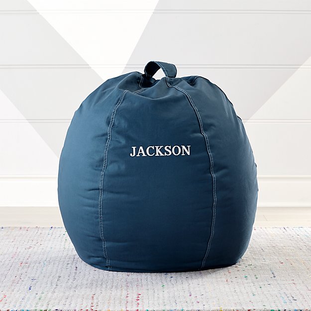Small Dark Blue Bean Bag Chair Cover Reviews Crate And Barrel