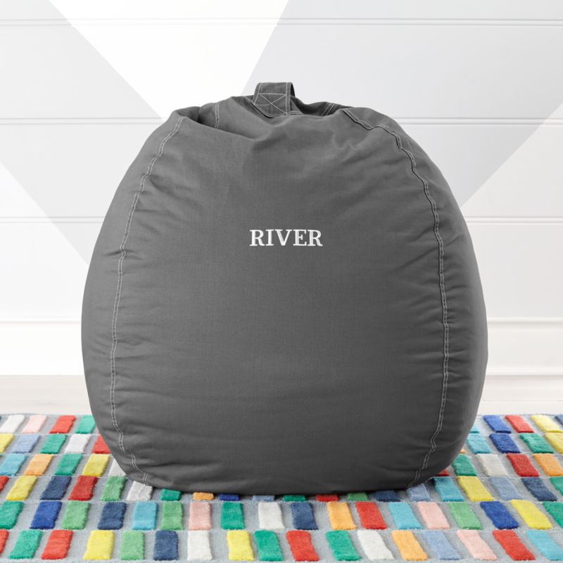 Large Grey Bean Bag Chair + Reviews | Crate and Barrel