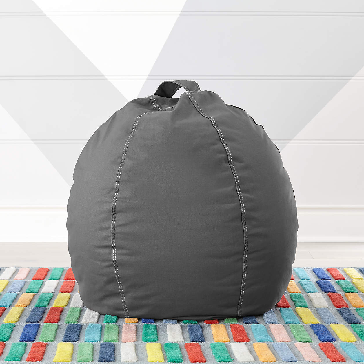 Small Charcoal Bean Bag Chair Cover + Reviews | Crate and Barrel