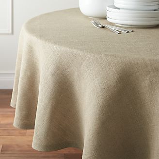 Tablecloths Linen Cotton Polyester Crate And Barrel Beckett Natural 90 Round Linen Tablecloth