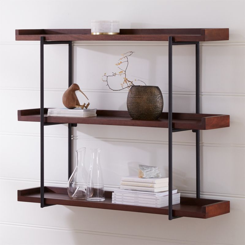 Beckett 48 3 Tier Wall Shelf Sable Reviews Crate And Barrel