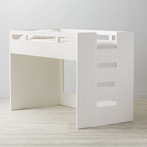 Abridged White Glaze Low Twin Loft Bed