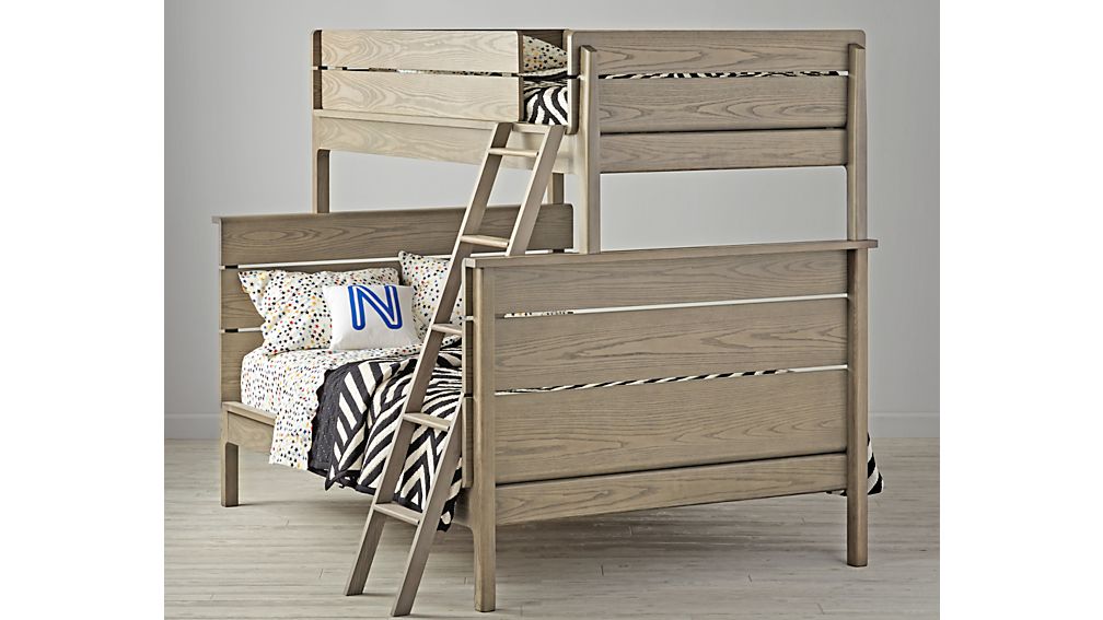 Kids Grey Twin Over Full Bunk Bed Reviews Crate And Barrel
