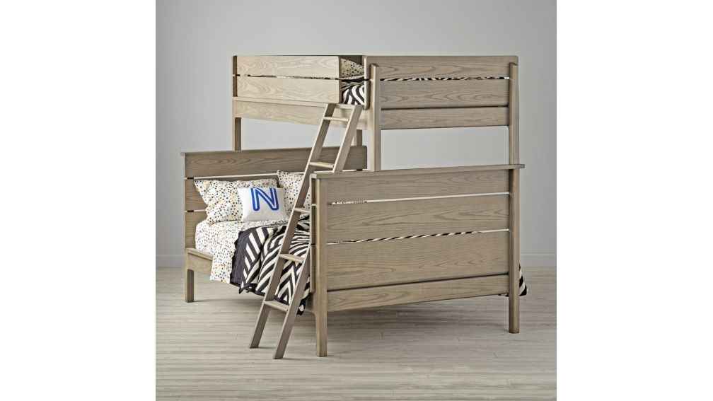 Wrightwood TwinOverFull Grey Stain Bunk Bed Crate and Barrel