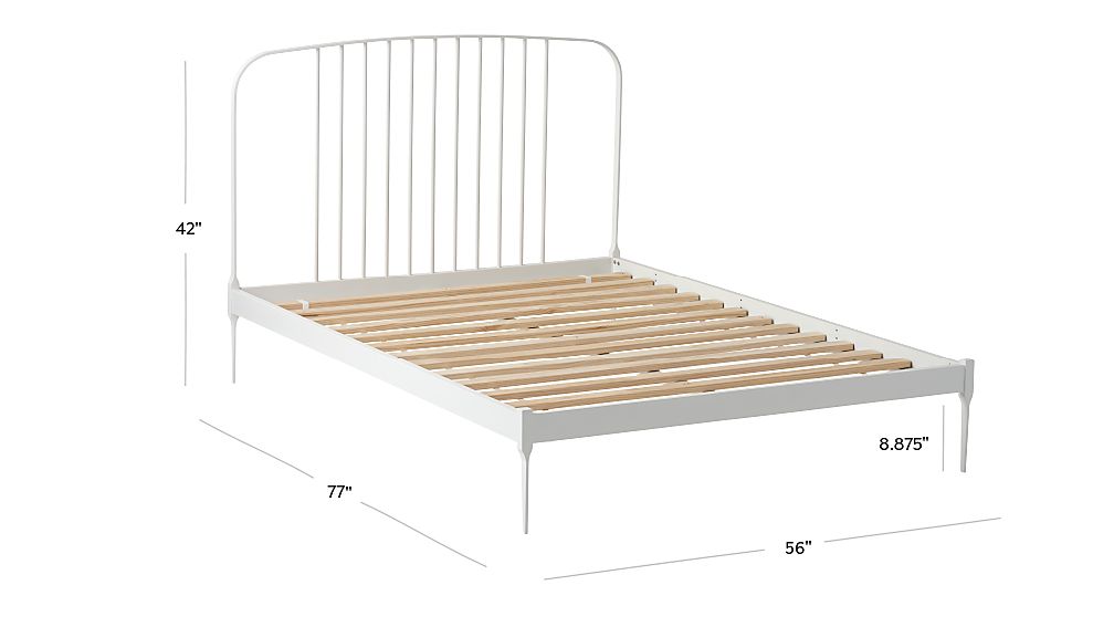 Larkin White Metal Full Bed + Reviews Crate and Barrel