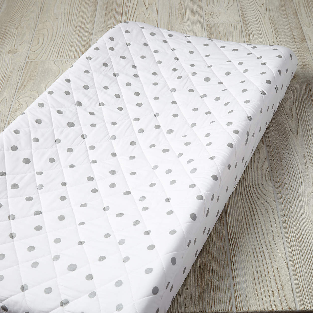 Silver Polka Dot Changing Pad Cover Crate and Barrel