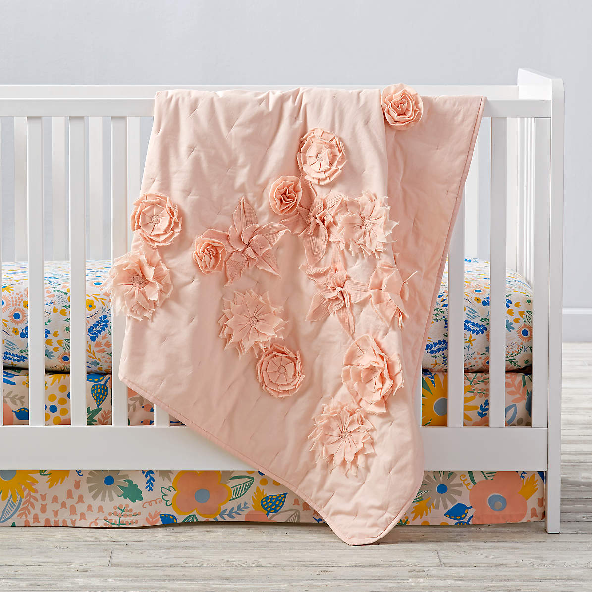 floral crib skirt