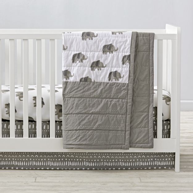 Elephant Baby Quilt in Baby Quilts + Reviews Crate and Barrel