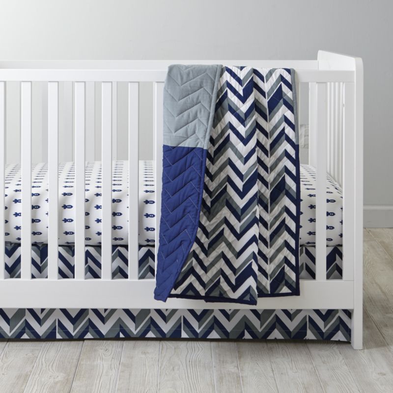 Little Prints Baby Quilt (Blue) Crate and Barrel