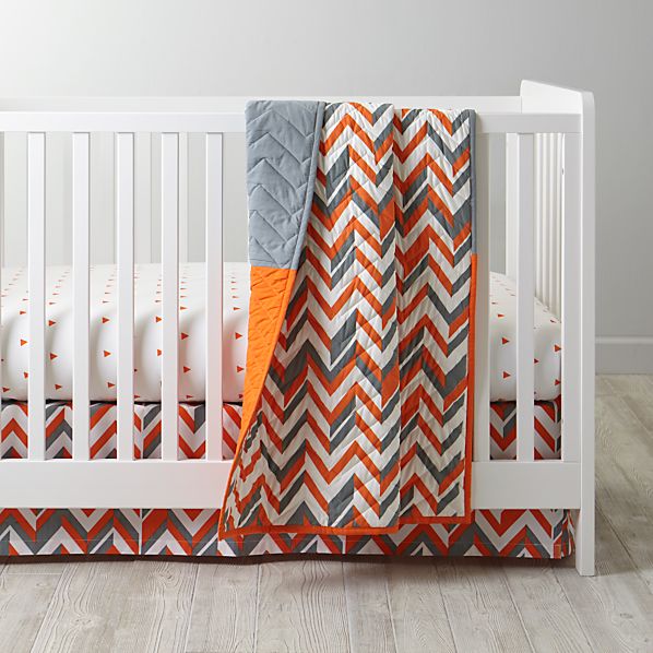 orange crib bedding