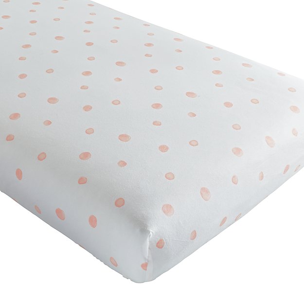 Organic Pink Polka Dot Crib Sheets Reviews Crate And Barrel