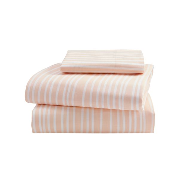 Organic Mod Pink Stripe Toddler Sheet Set in Toddler Bedding + Reviews