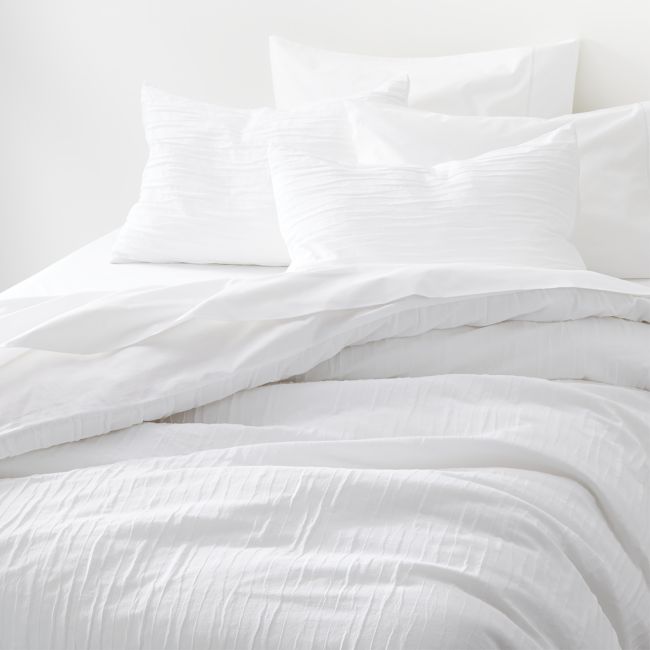 Online Designer Bedroom Belamy King White Pleated Duvet Cover