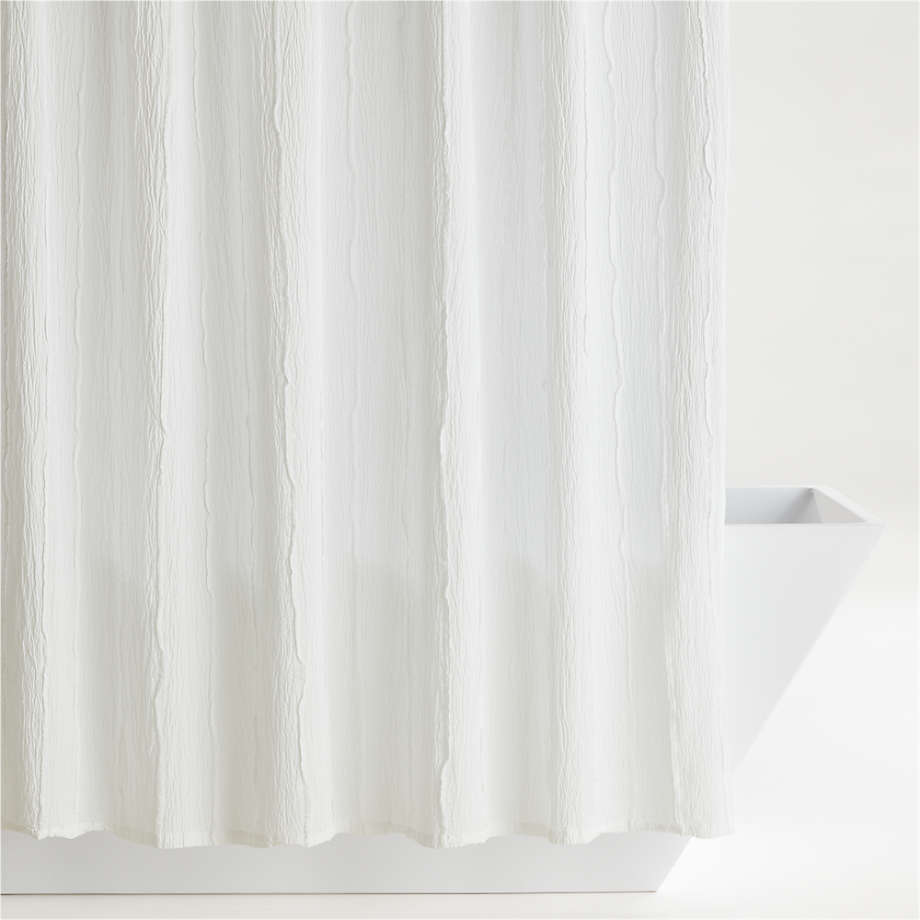 Belamy White Cotton Shower Curtain Crate and Barrel Canada