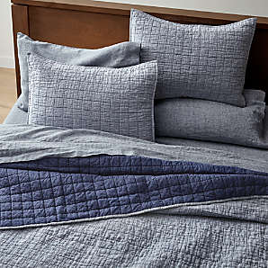 dark blue pillow shams