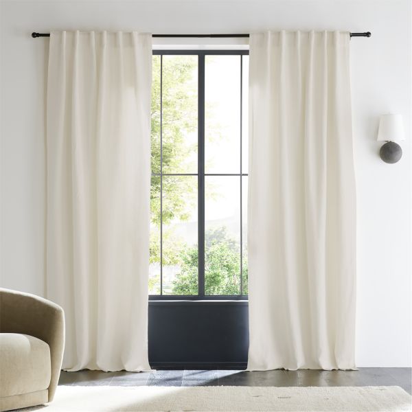 Ivory EUROPEAN FLAX ™-Certified Linen Window Curtain Panel 52